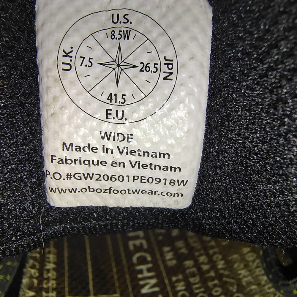 Oboz Sawtooth Low Mens Size 8.5 Wide Hiking Shoe‎ Waterproof Trekking - Picture 8 of 12